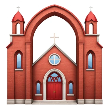 romantic red church  sticker