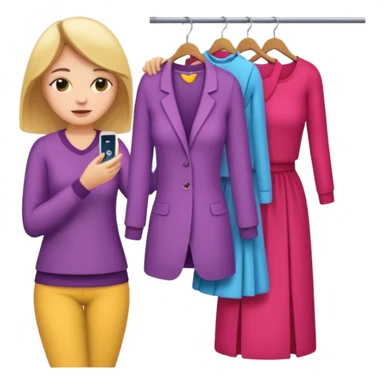 woman trying on clothes sticker