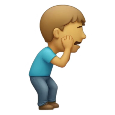 a man knocking on a wall with his head sticker