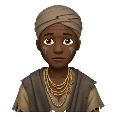 ancient africa man, tattered sticker