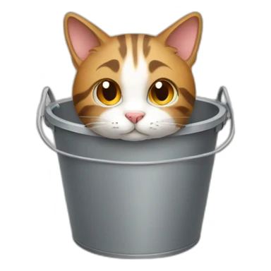 Cat in bucket sticker