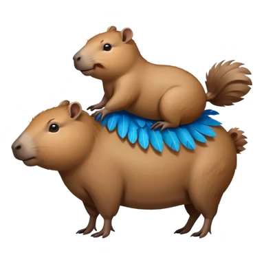 Capybara flying on top of a bird sticker