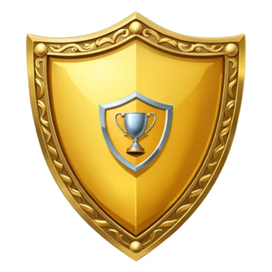 Gold shield with trophy sticker