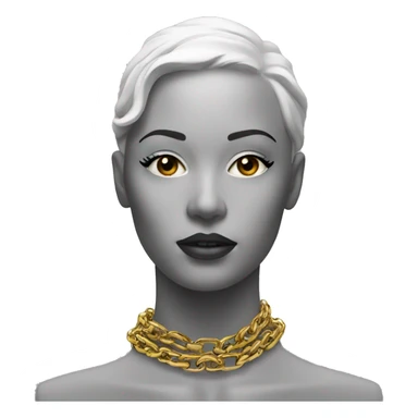mannequin with gold chain sticker
