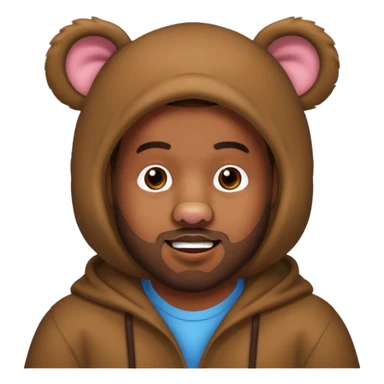 kanye west bear man bear ears man face sticker