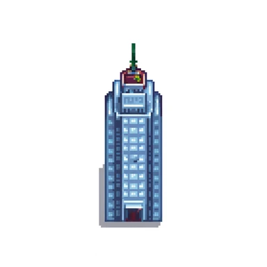 simple iconic skyscraper building with windows sticker