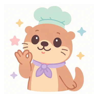 cute and expressive otter doing a chef's kiss gesture sticker