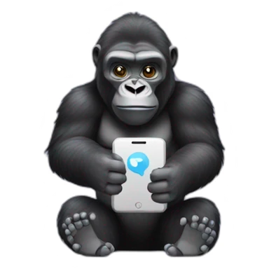 Gorilla holding a Pixel phone sticker