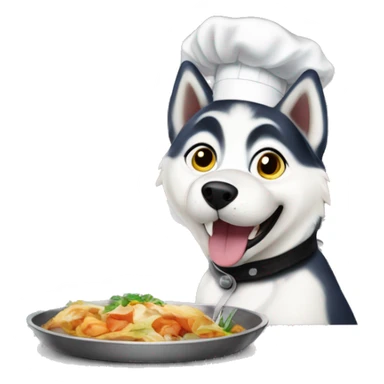 A Siberian husky as a chef in a restaurant  sticker