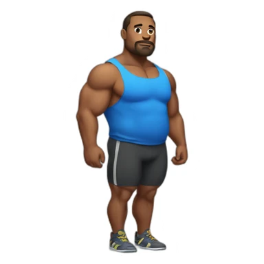 muscular man with a fat belly sticker
