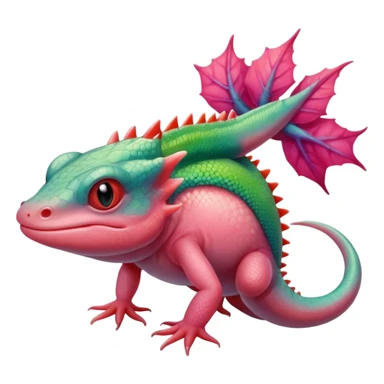 An anthropomorphic axolotl mixed with a lizard. sticker