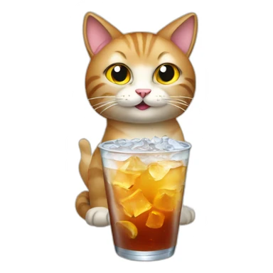 cat drink soda sticker