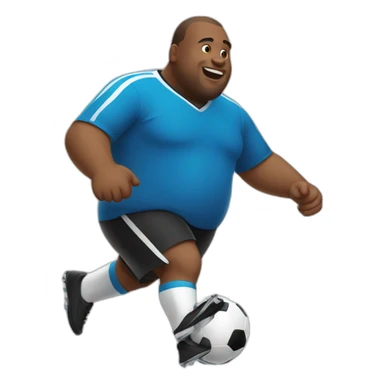 Fat man play soccer sticker
