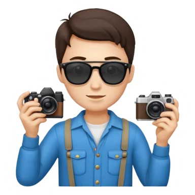 fotographer with summer clothes and sun glasses sticker