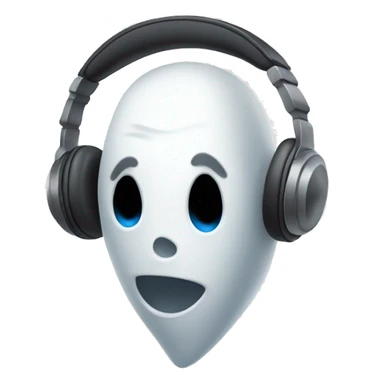 a customer support ghost with headphones sticker