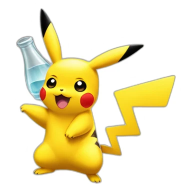 Pikachu boire de l'alcool sticker