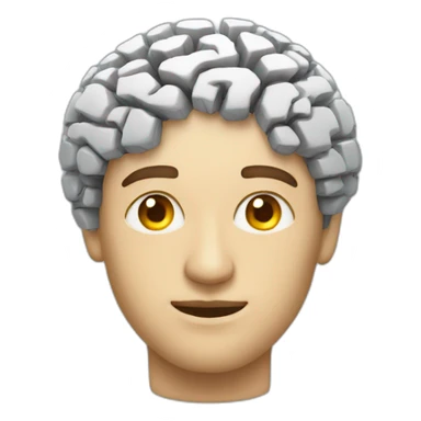 man with digital brain sticker