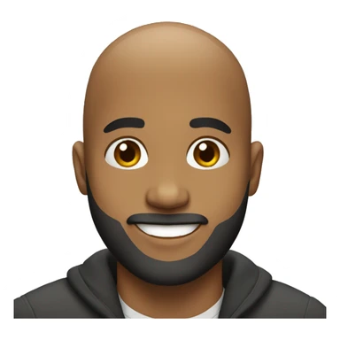 bald black man smiling with beard  sticker