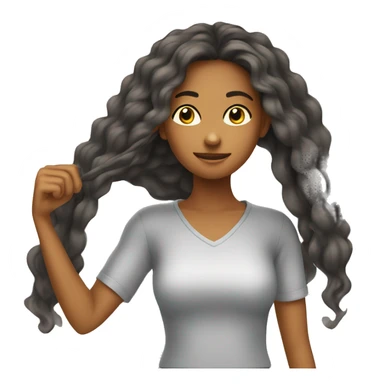 Girl about to straighten her hair  sticker