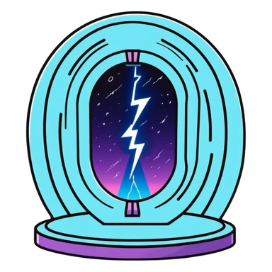 teleportation portal with lightning and cosmic energy sticker