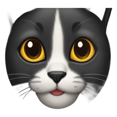 full black female cat in red dress sticker