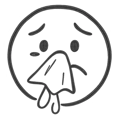 Combination of 🤧 and 🥲 emojis sticker