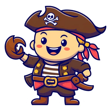 pirate laughing sticker