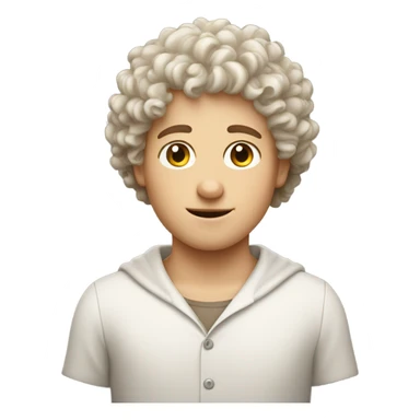 Curly hair white boy in Italy sticker