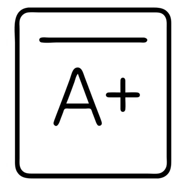 A+ grade on a school report, simple black outline, minimalistic, clean design sticker