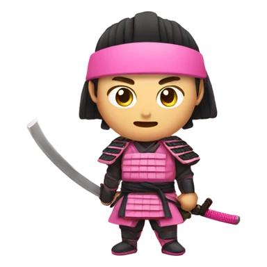Pink Japanese samurai fighter sticker