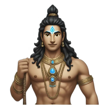 Shiva with a trishula sticker