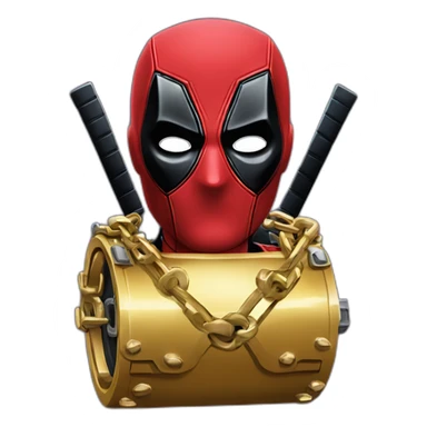 Deadpool con una corona y cadenas de oro sticker