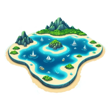 futuristic sea map with islands sticker
