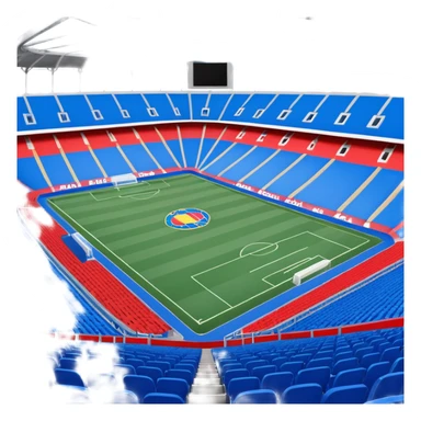 fc basel soccer stadium with blue seats. the name fc basel is written in red seats whereby many red seats form the label within a sea of blue seats sticker