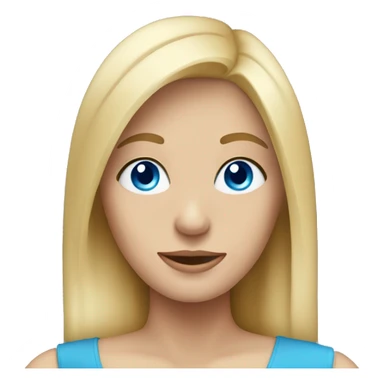 Blonde lady with blue eyes, straight hair - arm in x shape sticker