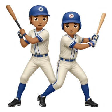 A guy hitting another guy in the balls with a baseball bat sticker