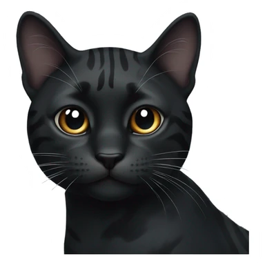 Black tiger cat with small white dot on nose sticker