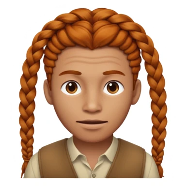 thick ginger braids man sticker