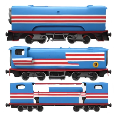 thomas the tank engine with american stripes on it's train body sticker