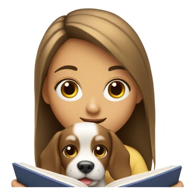 Am I bothering you? Girl reading but dog laying on book sticker