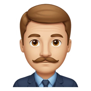 light brown haired man with mustache sticker