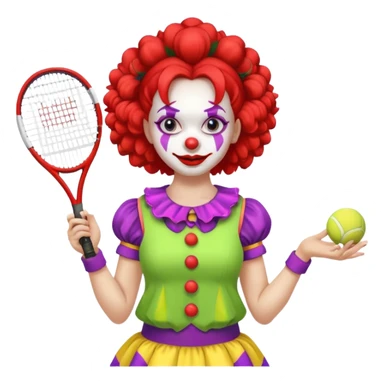 tennis player female clown child sticker