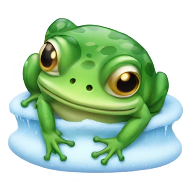 Frog which is freezing sticker
