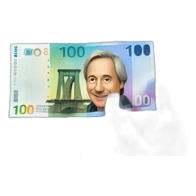 Custom 1000 euro rainbow note with one of the Europe bridges sticker