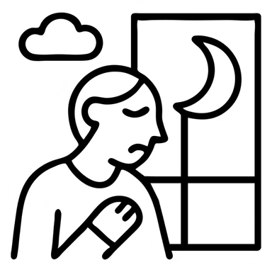 simple and evocative icon representing the feeling of saudade, poetic and wistful mood, minimalist app icon sticker