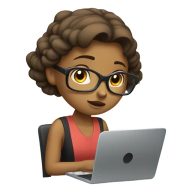 girl working in laptop sticker