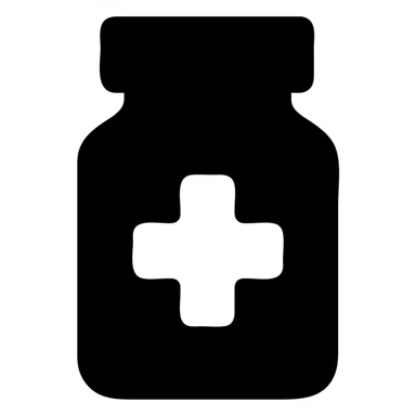 A medicine bottle emoji in solid filled icon style. sticker