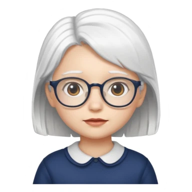 white haired little girl with glassess sticker