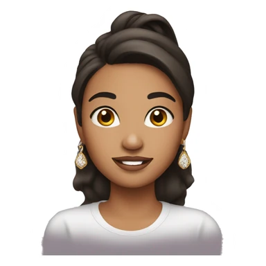 Brunette girl with earrings sticker