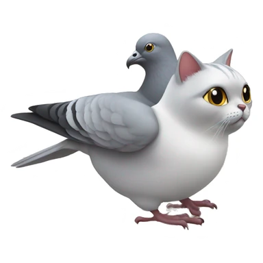 make a meow cat ride a pigeon sticker